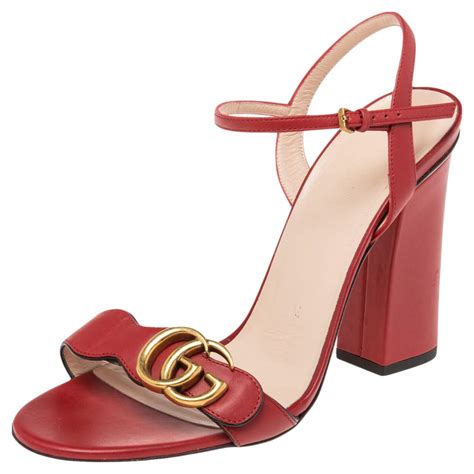 sandalias marmont gucci|Gucci Marmont ankle strap sandals.